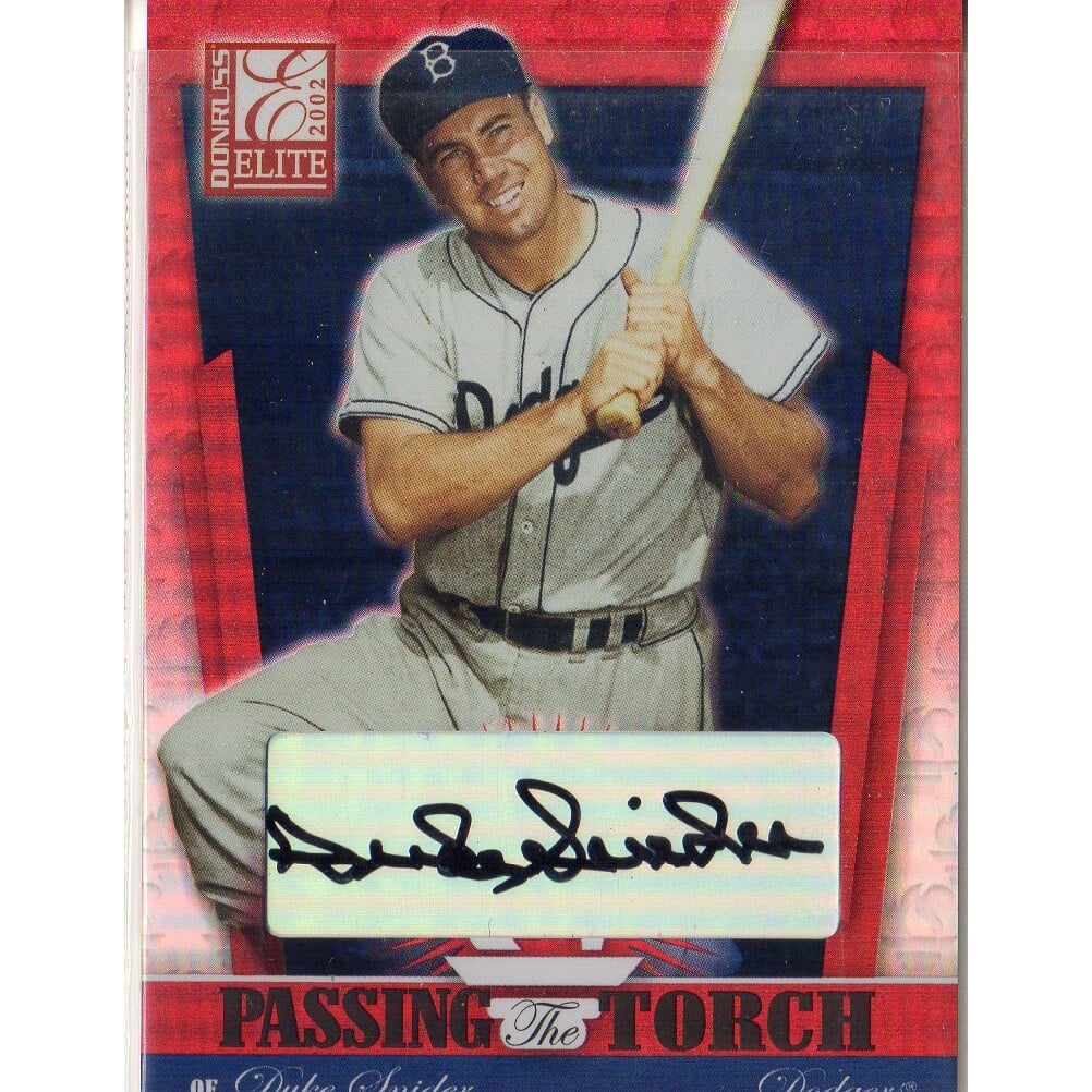 2002 Donruss Elite Passing the Torch Autographs #7 Duke Snider/Paul LoDuca/50. rookie card picture