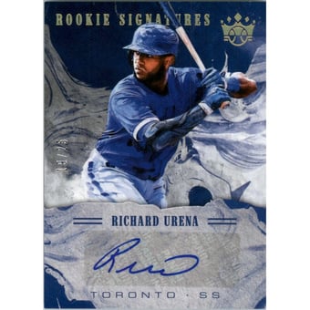 2018 Diamond Kings DK Rookie Signatures Holo Gold #44 Richard Urena/25