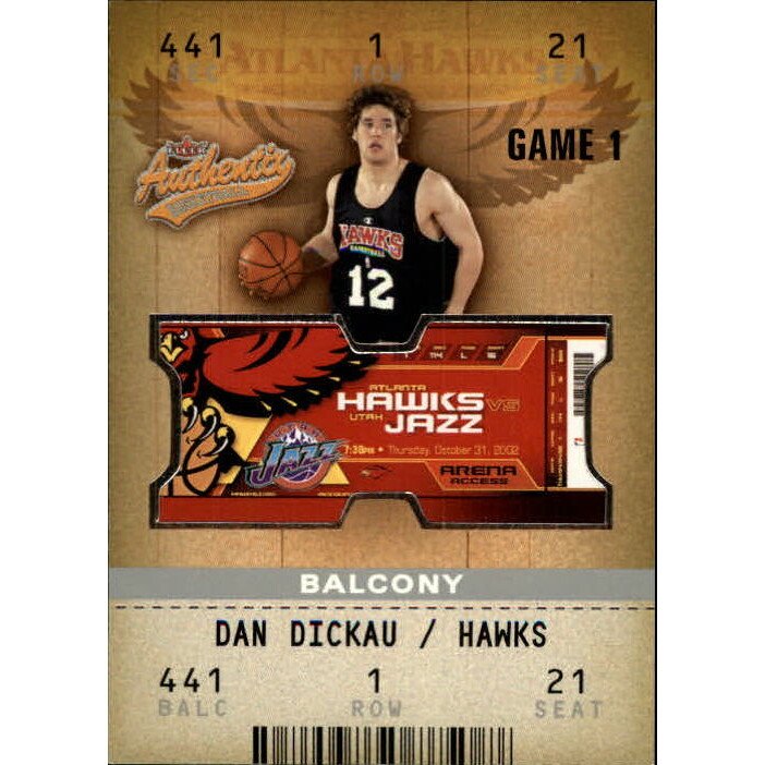 2002-03 Fleer Authentix Balcony #121 Dan Dickau. rookie card picture