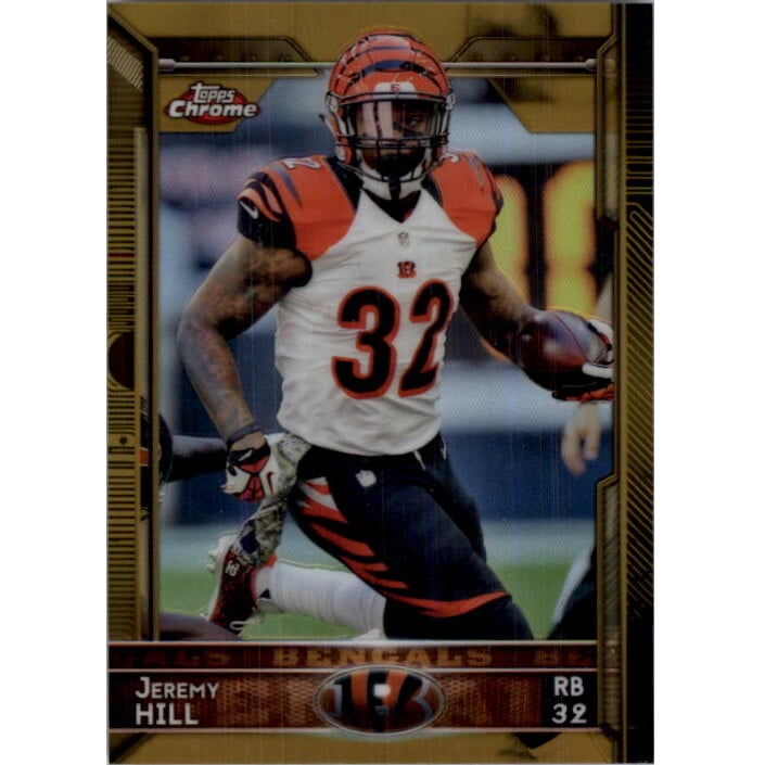 2015 Topps Chrome Gold Refractors #42 Jeremy Hill. rookie card picture