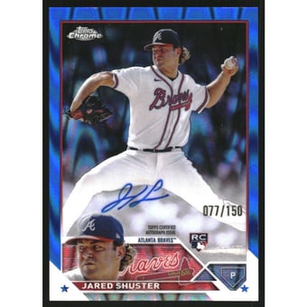 2023 Topps Chrome Rookie Autographs Blue RayWave Refractors #RAJS Jared Shuster