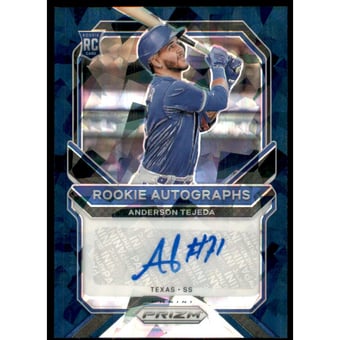 2021 Panini Prizm Rookie Autographs Prizms Navy Blue Cracked Ice #13 Anderson Tejeda/25