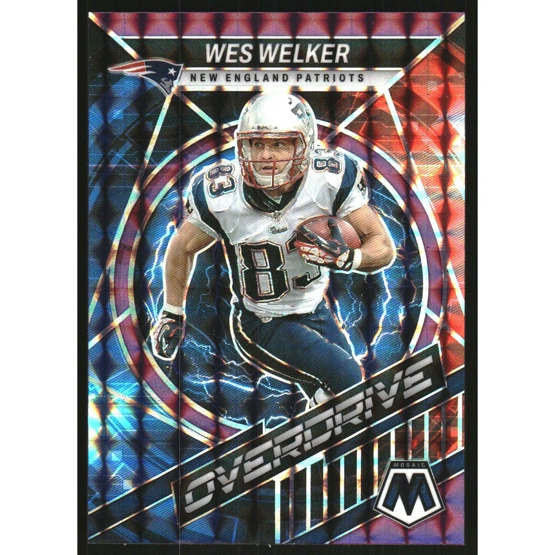2022 Panini Mosaic Overdrive Mosaic Purple #11 Wes Welker. rookie card picture
