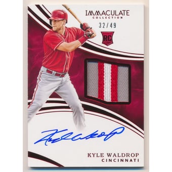 2016 Immaculate Collection Red #136 Kyle Waldrop JSY AU/49