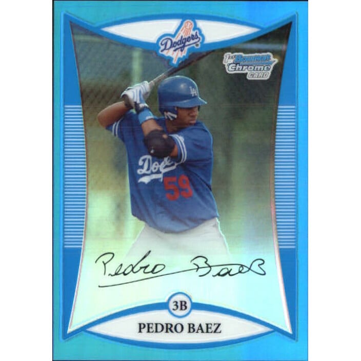 2008 Bowman Chrome Prospects Blue Refractors #BCP219 Pedro Baez. rookie card picture