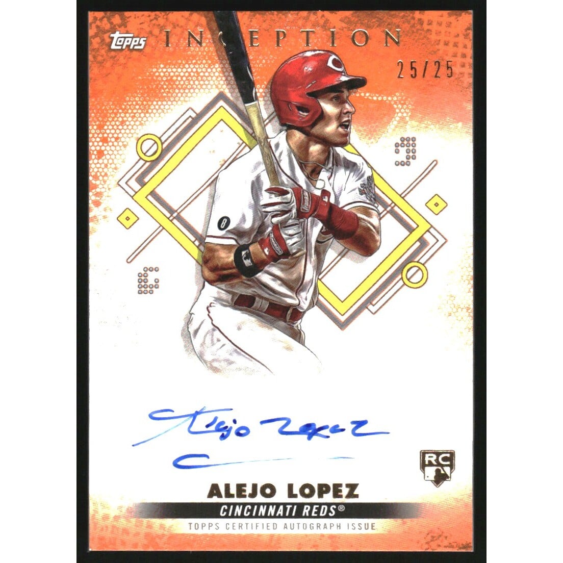 2022 Topps Inception Rookie and Emerging Stars Autographs Orange #BRESAL Alejo Lopez. rookie card picture