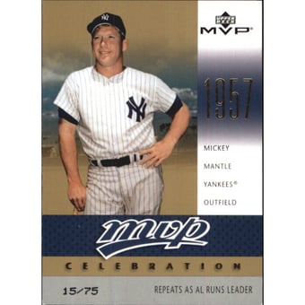 2003 Upper Deck MVP Celebration Gold #MVP64 Mickey Mantle MM