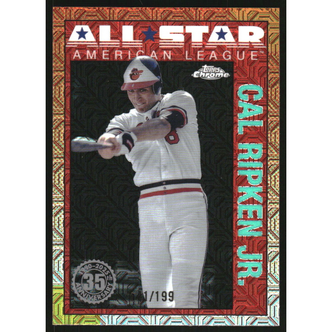 2025 Topps ’90 Topps Silver Pack Chrome All Star Aqua Refractors #90ASC39 Cal Ripken Jr.