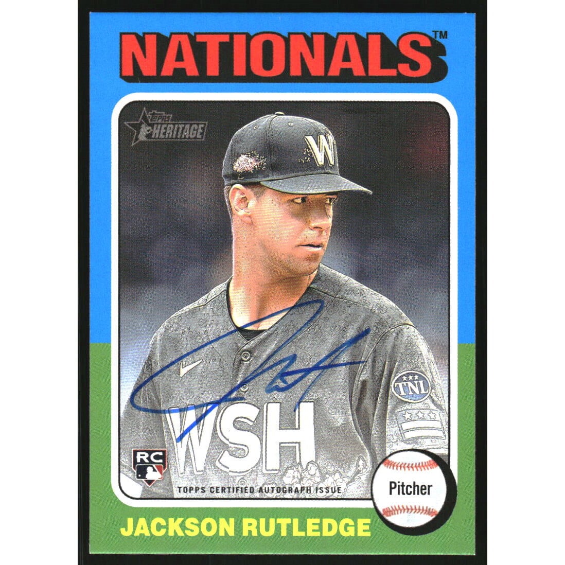 2024 Topps Heritage Real One Autographs #ROAJR Jackson Rutledge HN. rookie card picture