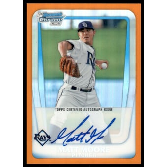 2011 Bowman Chrome Prospect Autographs Orange Refractors #BCP220 Matt Moore