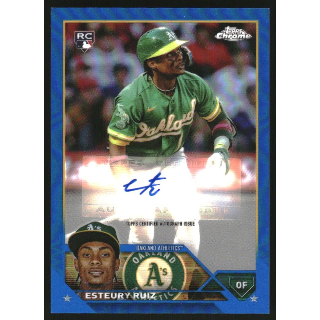 2023 Topps Chrome Update Autographs Blue Refractors #ACER Esteury Ruiz. rookie card picture