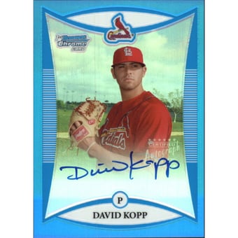2008 Bowman Chrome Prospects Blue Refractors #BCP252 David Kopp AU