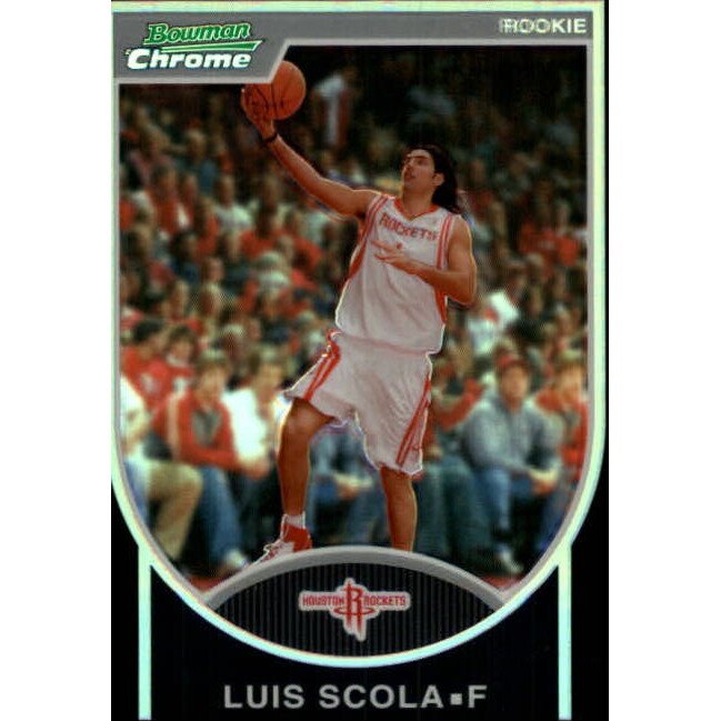 2007-08 Bowman Chrome Refractors Black #120 Luis Scola. rookie card picture
