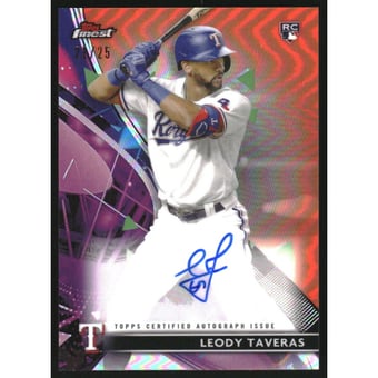 2021 Finest Autographs Orange Refractors #FALT Leody Taveras