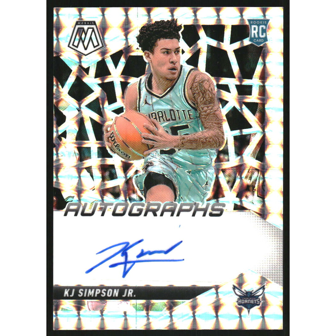 2024-25 Panini Mosaic Rookie Autographs Mosaic #16 KJ Simpson Jr.
