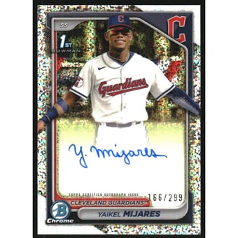 2024 Bowman Chrome Prospect Autographs Speckle Refractors #CPAYMI Yaikel Mijares