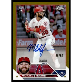 2023 Topps Chrome Rookie Autographs Gold Refractors #RAMST Michael Stefanic