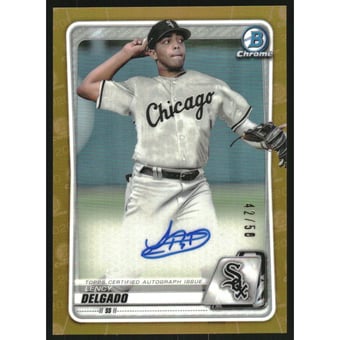 2020 Bowman Chrome Prospect Autographs Gold Refractors #CPALD Lency Delgado