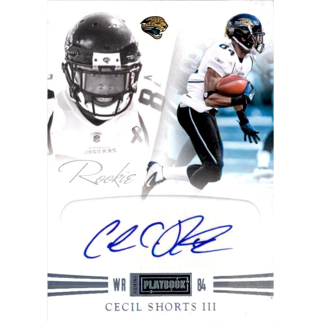 2011 Panini Playbook Platinum #59 Cecil Shorts AU. rookie card picture