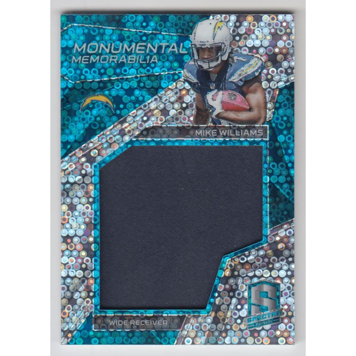 2017 Panini Spectra Monumental Memorabilia Neon Blue #31 Mike Williams. rookie card picture