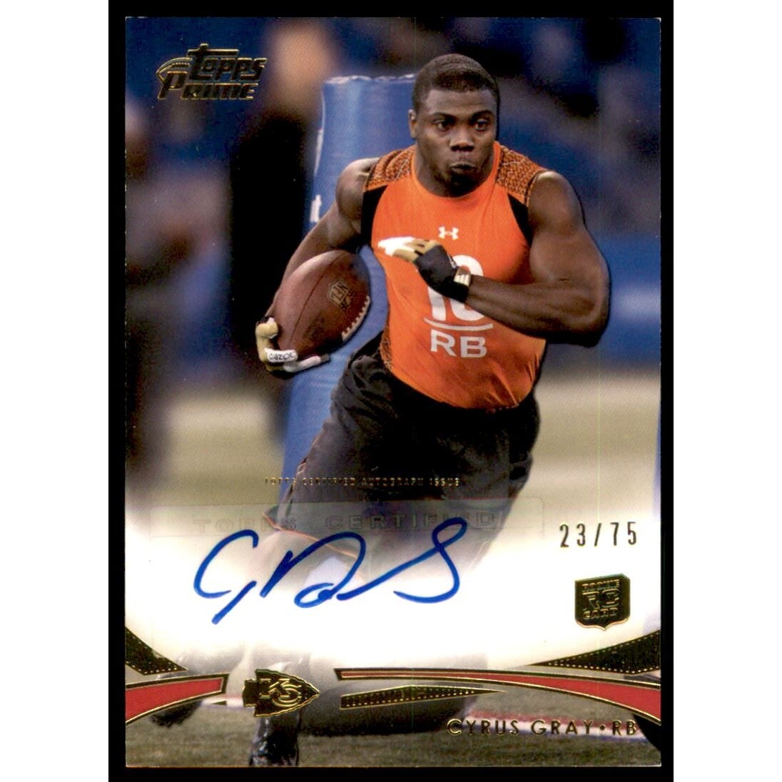 2012 Topps Prime Rookie Autographs Gold #117 Cyrus Gray. rookie card picture