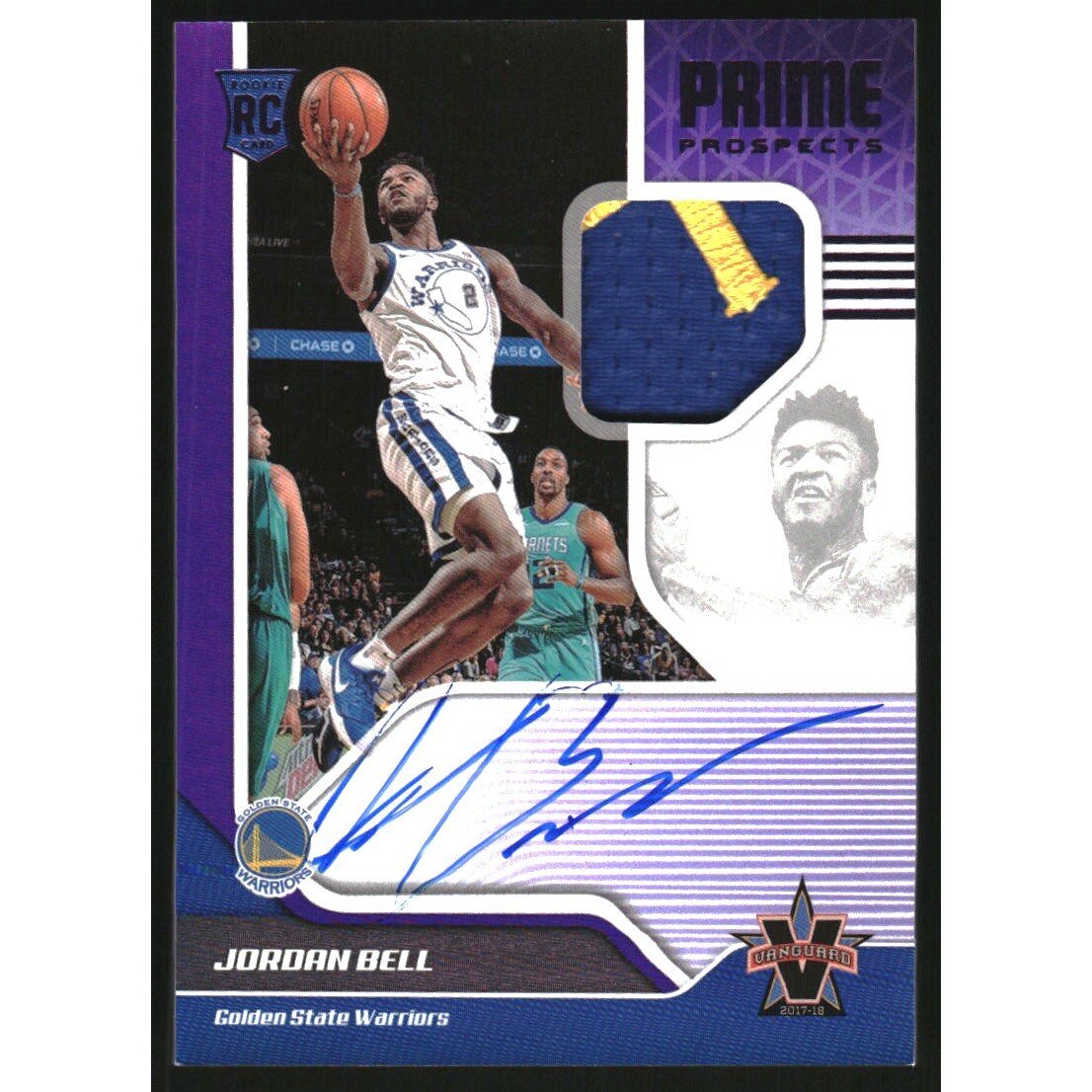 2017-18 Panini Vanguard Purple #139 Jordan Bell JSY AU. rookie card picture