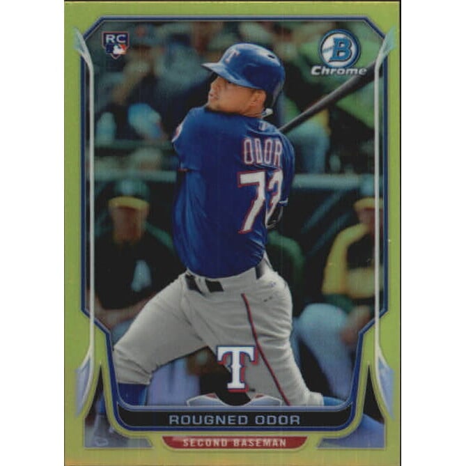 2014 Bowman Chrome Mini Factory Set Yellow Refractors #246 Rougned Odor. rookie card picture