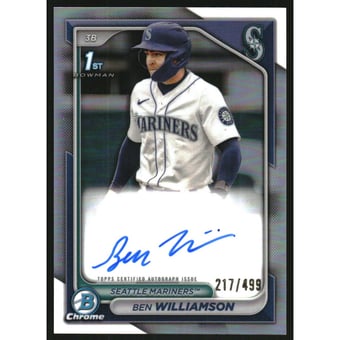 2024 Bowman Chrome Prospect Autographs Refractors #CPABWI Ben Williamson