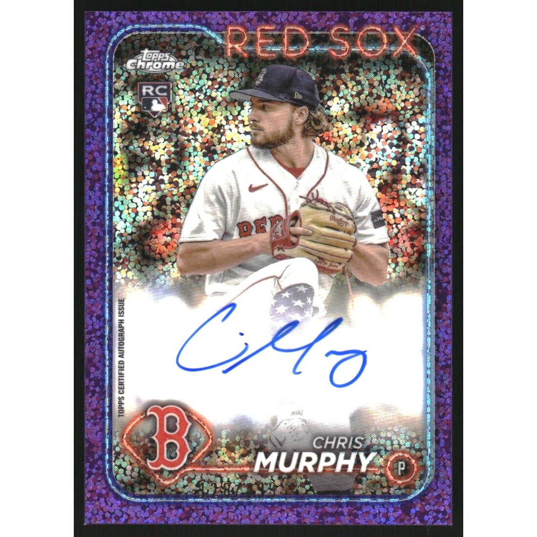 2024 Topps Chrome Rookie Autographs Purple Speckle Refractors #RACMU Chris Murphy. rookie card picture