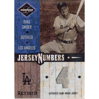 2003 Leaf Limited Jersey Numbers Retired #38 Duke Snider/4