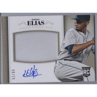 2014 Panini National Treasures #190 Roenis Elias JSY AU RC