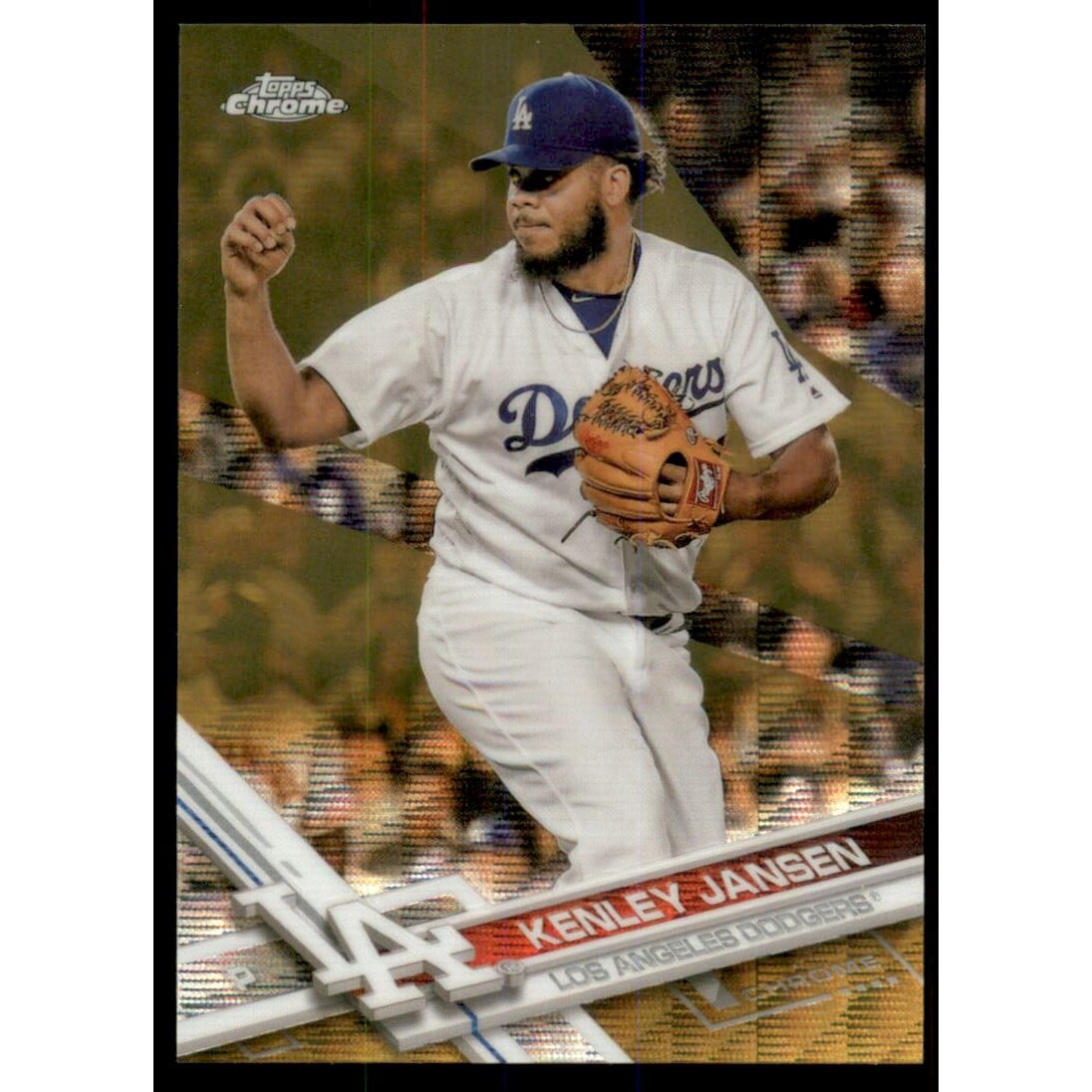 2017 Topps Chrome Gold Wave Refractors #91 Kenley Jansen. rookie card picture