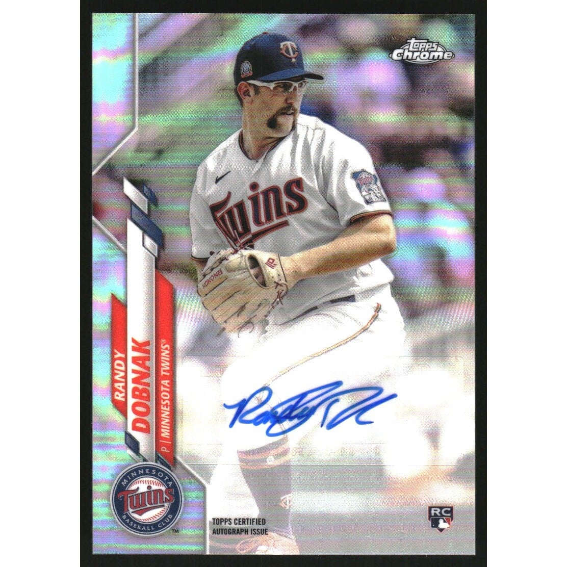 2020 Topps Chrome Update Autograph Refractors #USARD Randy Dobnak. rookie card picture