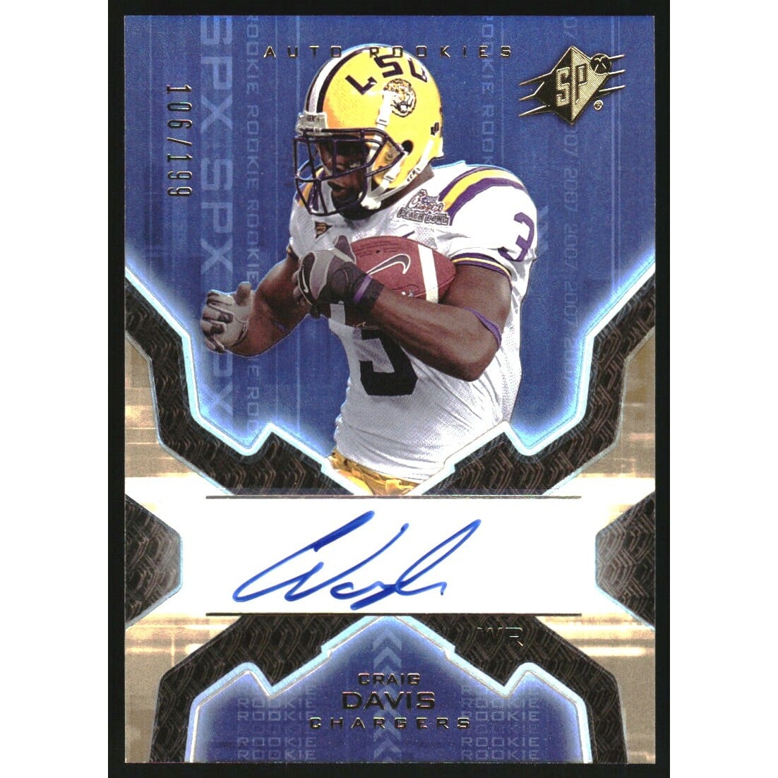 2007 SPx Gold Rookies #164 Craig Buster Davis AU