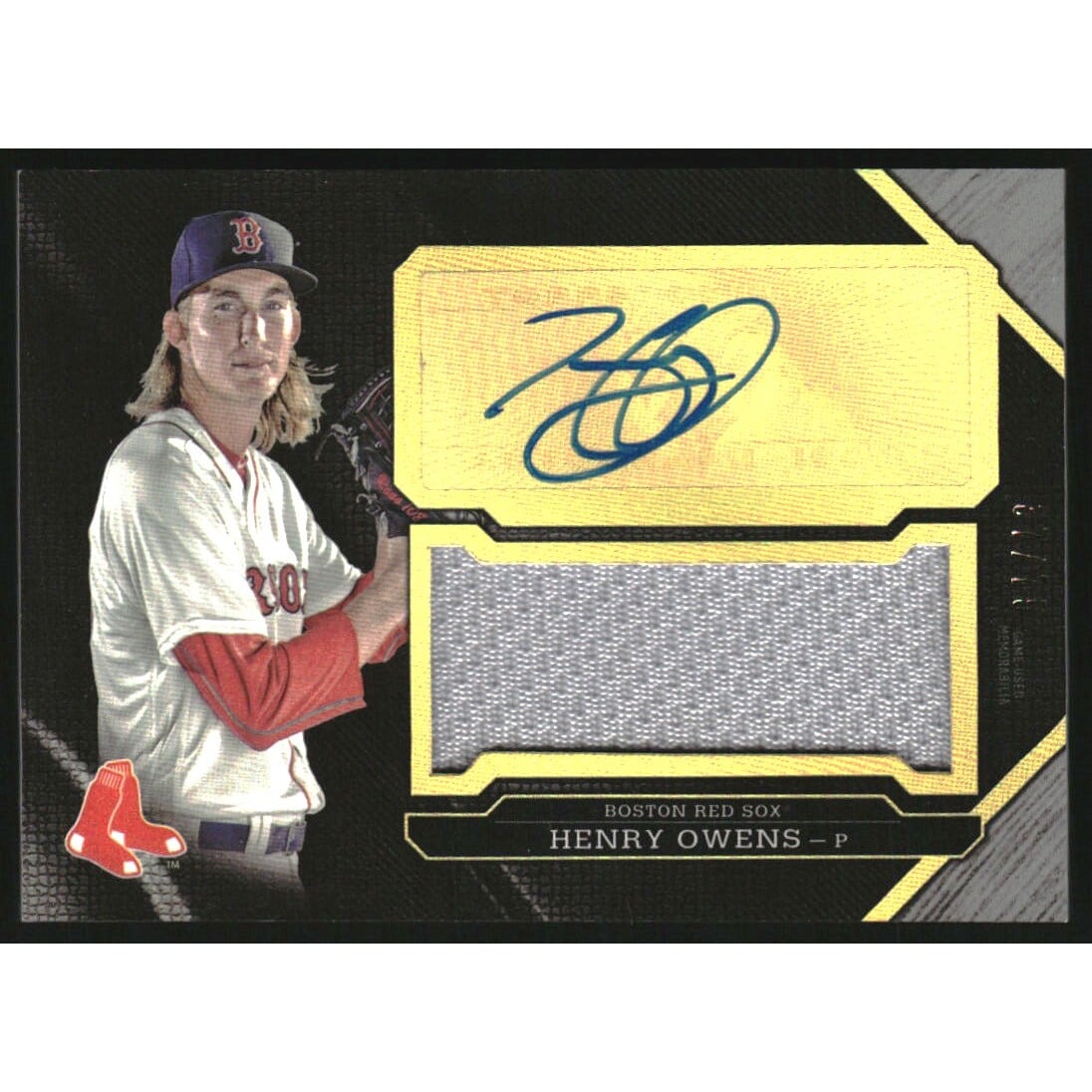 2016 Topps Triple Threads Unity Jumbo Relic Autographs Silver #UAJRHOE Henry Owens. rookie card picture