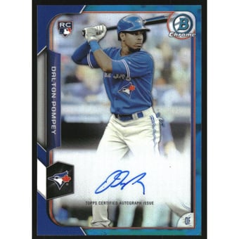 2015 Bowman Chrome Rookie Autographs Blue Refractors #BCARDP Dalton Pompey