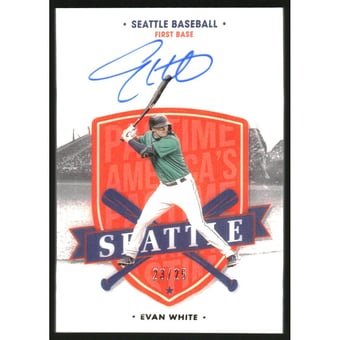 2021 Panini America's Pastime Autographs Gold #43 Evan White