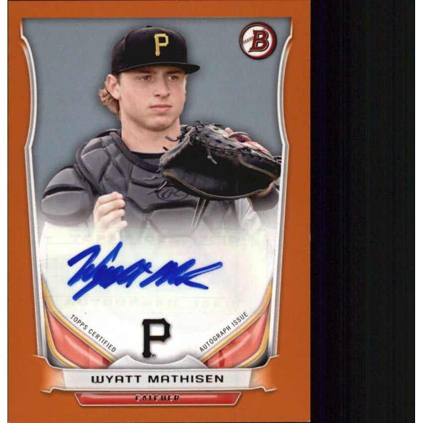 2014 Bowman Prospect Autographs Orange #PAWM Wyatt Mathisen. rookie card picture