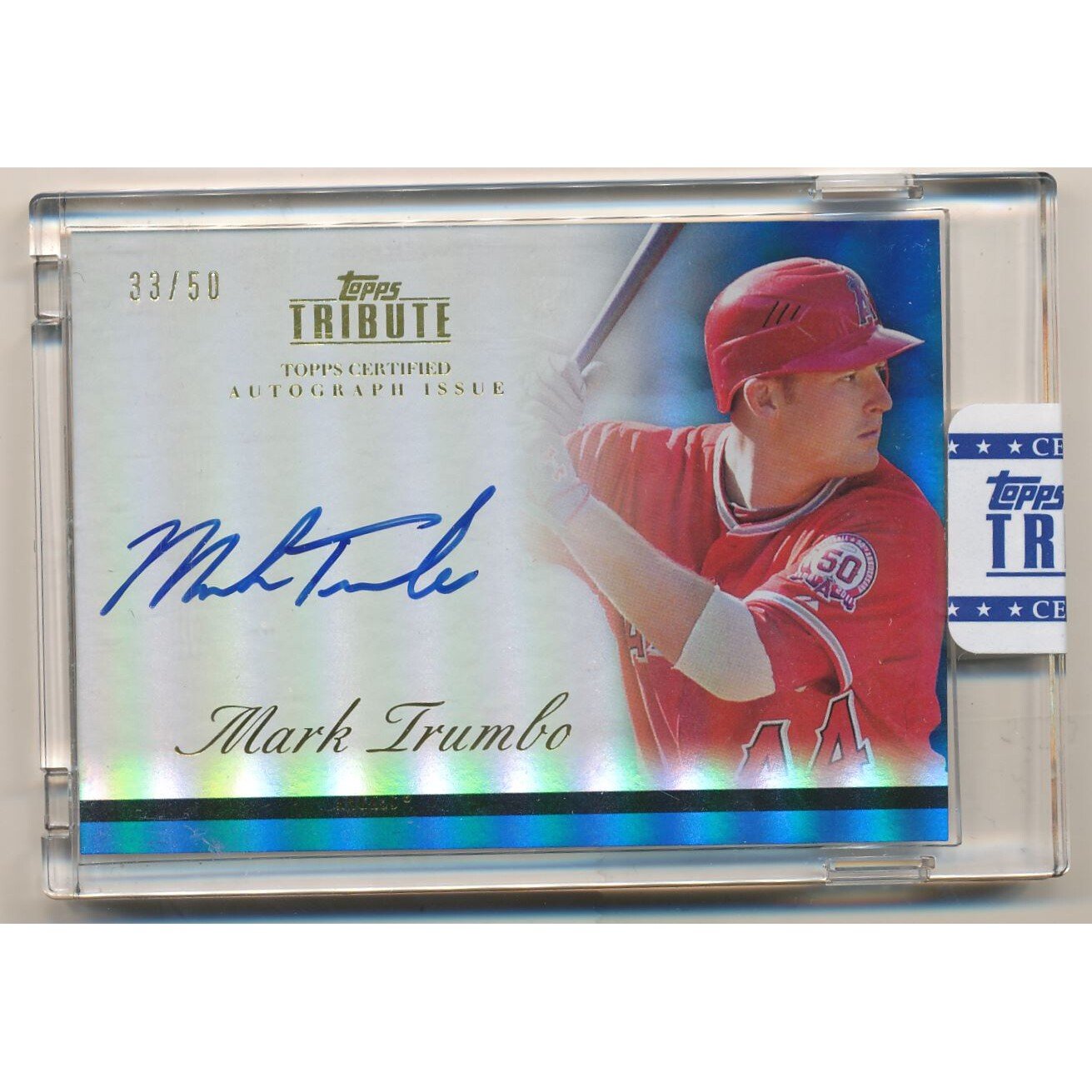 2012 Topps Tribute Autographs Blue #MT3 Mark Trumbo. rookie card picture