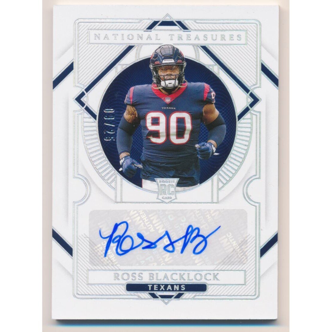 2020 Panini National Treasures Holo Silver #122 Ross Blacklock AU. rookie card picture