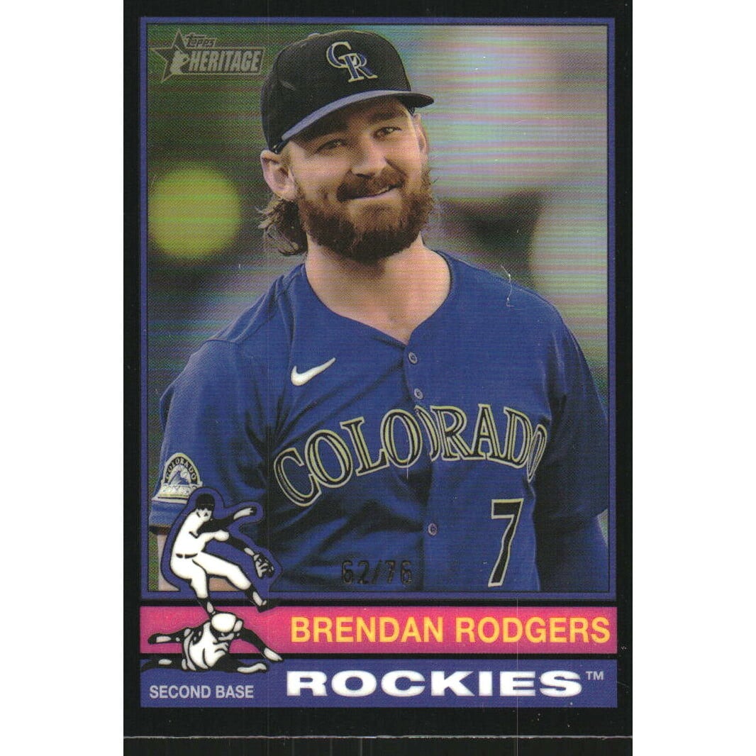 2025 Topps Heritage Chrome Black Refractors #293 Brendan Rodgers. rookie card picture