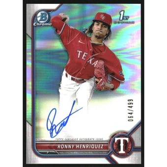 2022 Bowman Chrome Prospect Autographs Refractors #CPARH Ronny Henriquez