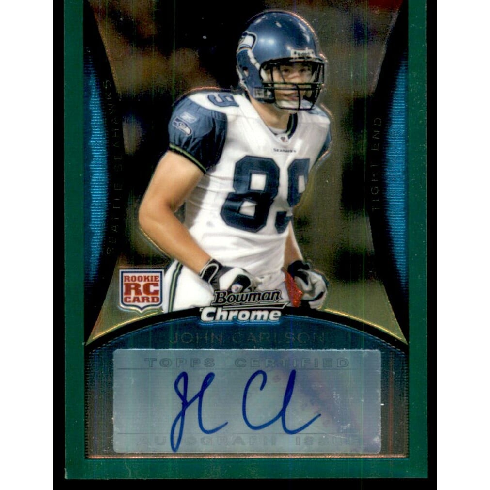 2008 Bowman Chrome Rookie Autographs Green #BC83 John Carlson. rookie card picture