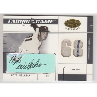 2003 Leaf Certified Materials Fabric of the Game Autographs #108JY Hoyt Wilhelm JY/5