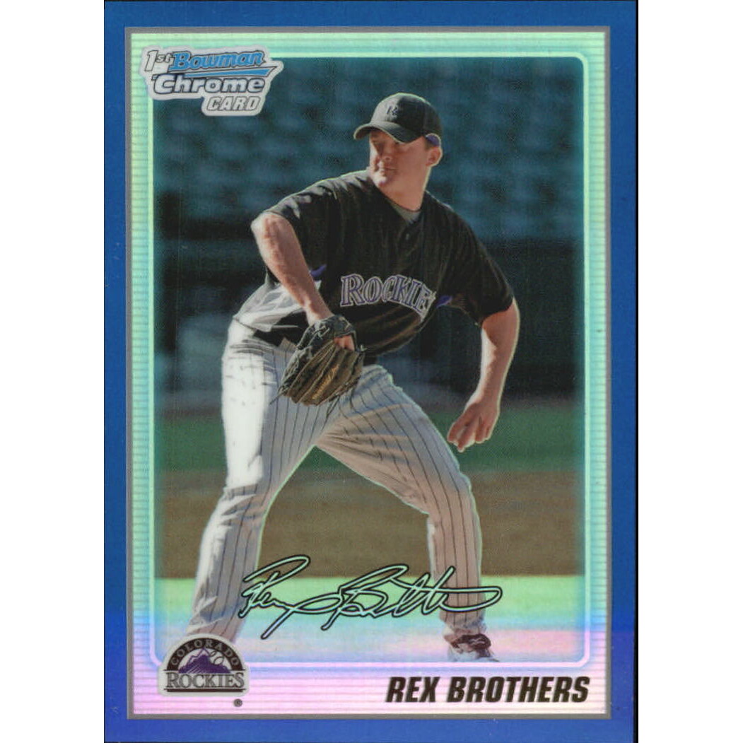 2010 Bowman Chrome Prospects Blue Refractors #BCP92B Rex Brothers AU. rookie card picture