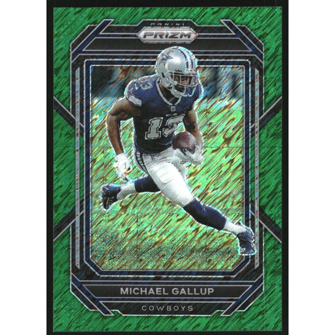 2022 Panini Prizm Prizms Green Shimmer #80 Michael Gallup. rookie card picture