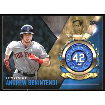 2017 Topps Jackie Robinson Logo Patch #JRPCABE Andrew Benintendi