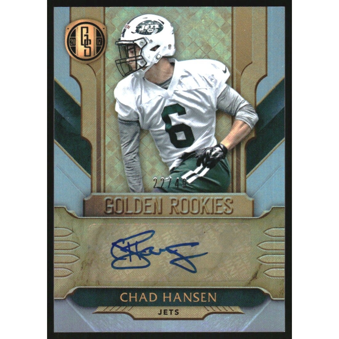 2017 Panini Gold Standard Golden Rookies Autographs Platinum #6 Chad Hansen. rookie card picture