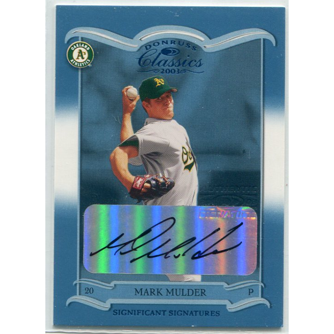 2003 Donruss Classics Significant Signatures #16 Mark Mulder/100. rookie card picture