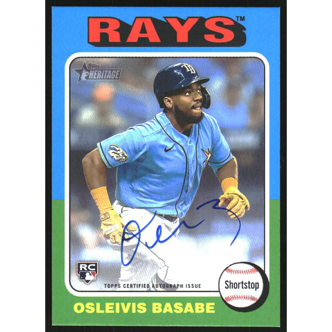 2024 Topps Heritage Real One Autographs #ROAOBA Osleivis Basabe HN. rookie card picture